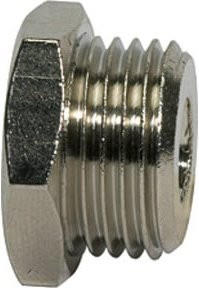Riegler Reduziernippel Value Line aus Messing in Silber, G 1/4 a. auf G 1/8 i., SW 17 - Bild 1