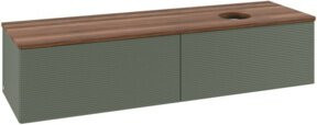 V&B Waschtischunterschrank Antao mit Frontstruktur und Beleuchtung in Grau lackiert, B/T: 160 x 50 cm - Bild 1