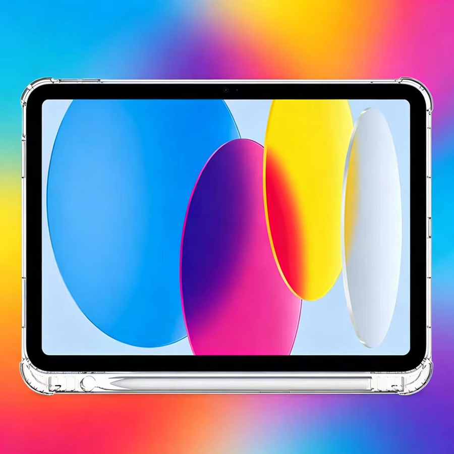 Tzion Silikon-Klarsichthülle für iPad 11 Zoll (11. Generation 2025) und iPad 10,9 Zoll (10. Generation 2022) mit Stifthalter, transparent - Bild 2