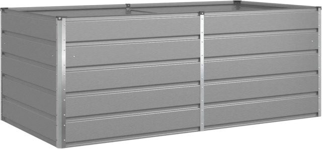 vidaXL Pflanzkübel aus verzinktem Stahl in Hellgrau, B/T/H: 195 x 100 x 45 cm - Bild 1