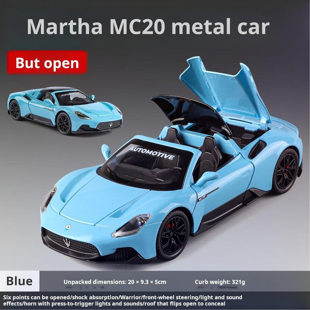 Linyi toy car Mc20 Cabrio Supersportwagen, Automodell, Maßstab 1:24, ab 14 Jahren - Bild 1
