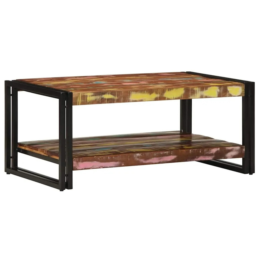 vidaXL Couchtisch aus massivem Altholz in Mehrfarbig, B/T/H: 90 x 50 x 38 cm - Bild 2