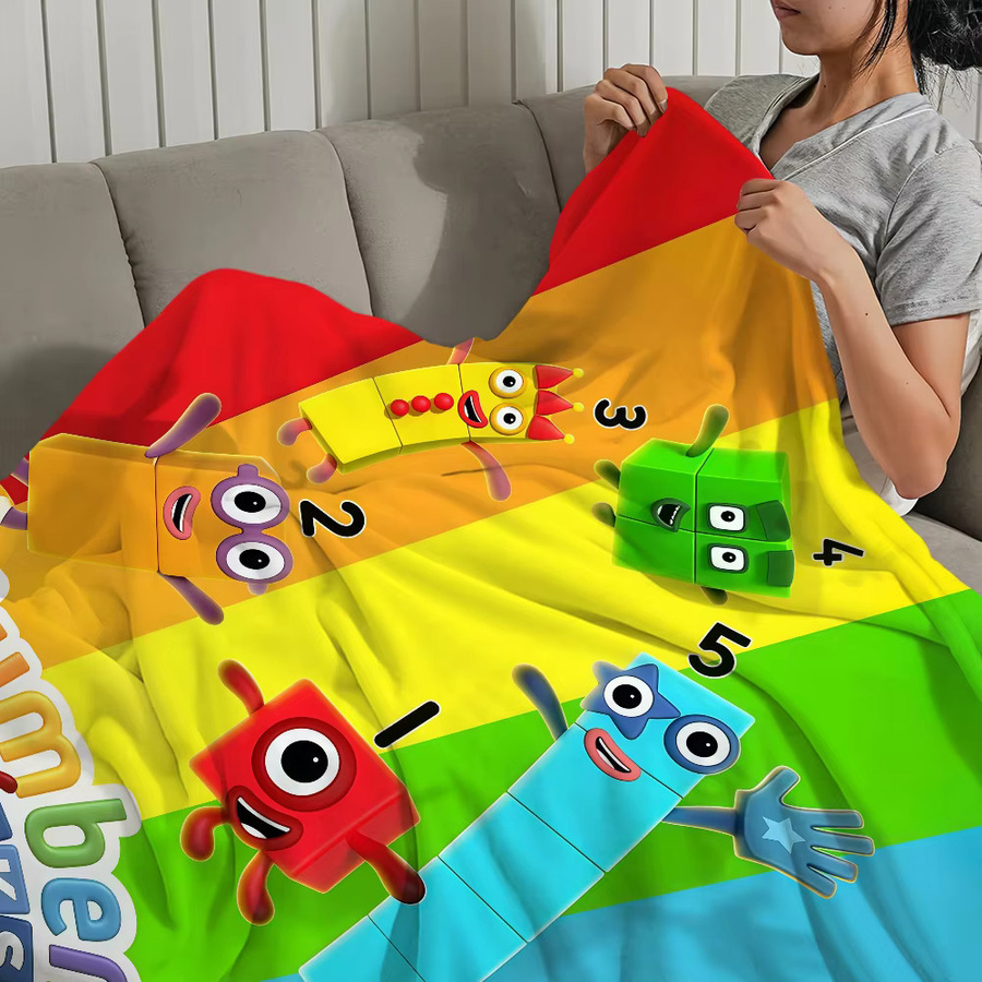 Gemütliche Cartoon-Decke mit grafischem Design in Multicolour für Sofa und Schlafzimmer - Bild 4