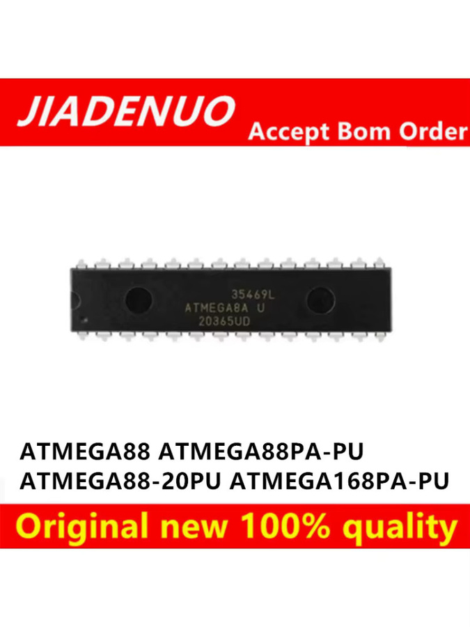 JIADENUO ATMEGA88PA-PU ATMEGA88 ATMEGA88-20PU ATMEGA168PA-PU Mikrocontroller DIP-28 in Schwarz - Bild 2