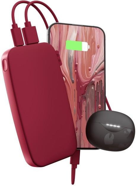 Fresh N Rebel Powerbank 12000mAh mit USB-C und 20W PD Ultra Fast Charge in Berry Red - Bild 1