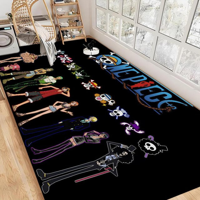 Rutschfeste Anime One Piece Luffy Badematte für Kinderzimmer, Schlafzimmer und Wohnzimmer, B/B: 80 x 50 cm - Bild 1