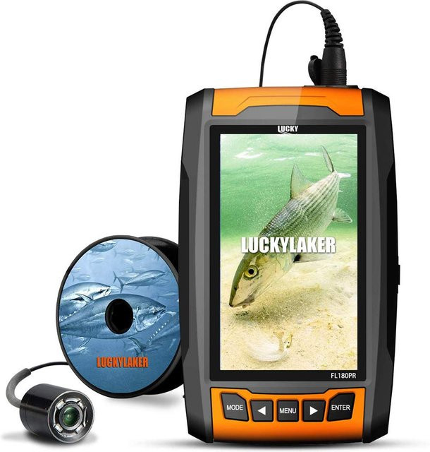 LUCKYLAKER Unterwasserkamera Fischfinder Tragbare Action Camera für Angler in Beige - Bild 1