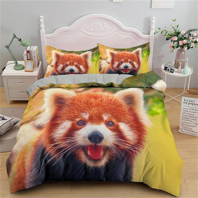 Bettwäsche Set mit 3D Panda Druck für Kinder und Teenager aus Mikrofaser, Creative Homewares, B/H: 180 x 220 cm - Bild 1