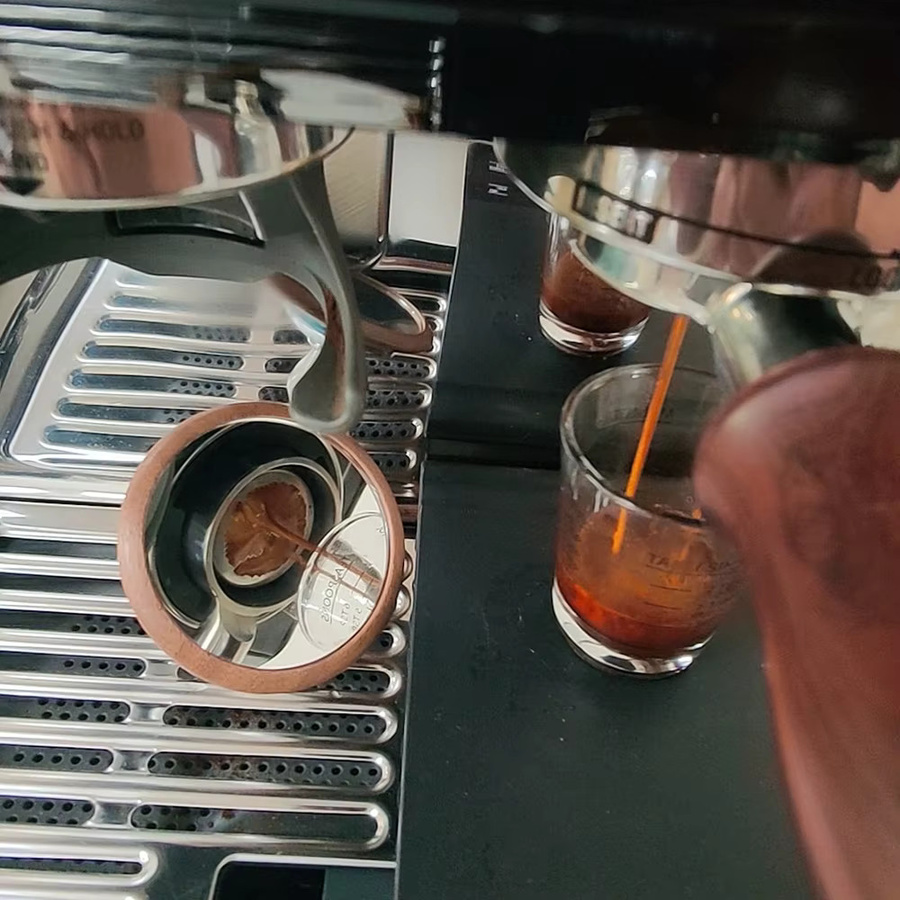 Dalinwell Espresso-Schuss Spiegel in Silber zur Beobachtung der Durchflussrate für bodenlose Siebträger - Bild 5