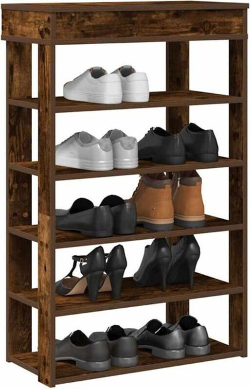 Schuhregal aus Holzwerkstoff von vidaxl in Räuchereiche Braun, B/T/H: 60 x 30 x 98 cm - Bild 1