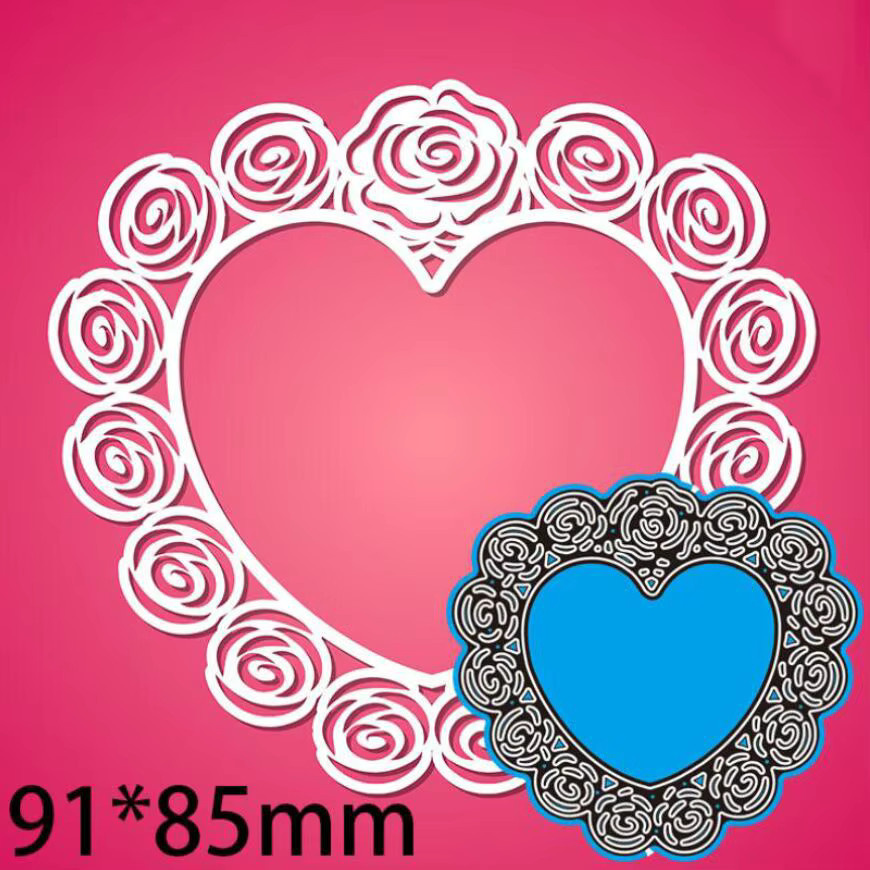 Metall Stanzform Herz und Blume für Scrapbook und Bastelarbeiten - Bild 3