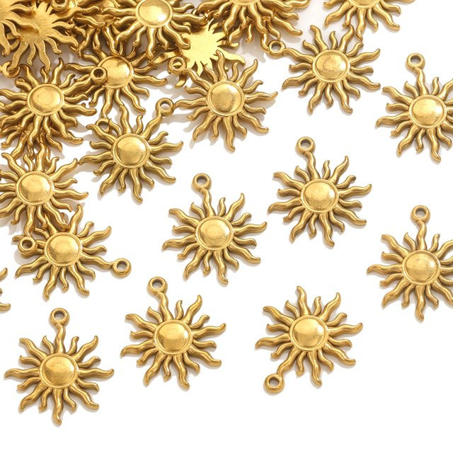 baizzx Sonnenanhänger Edelstahl, Gold, Unisex - Bild 1