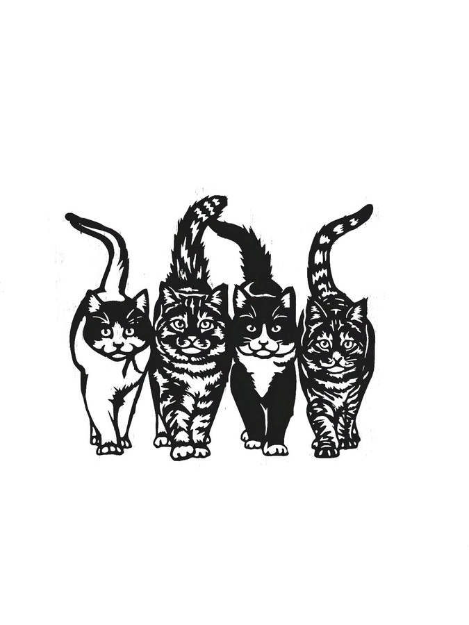 Künstlerische Katzen-Metallwandkunst von CIFBUY in Schwarz als dekorative Wanddekoration aus Metall - Bild 5