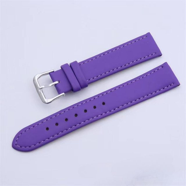 Shan Qiao Uhrenarmband, PU Leder, 18mm, violett, Unisex - Bild 1