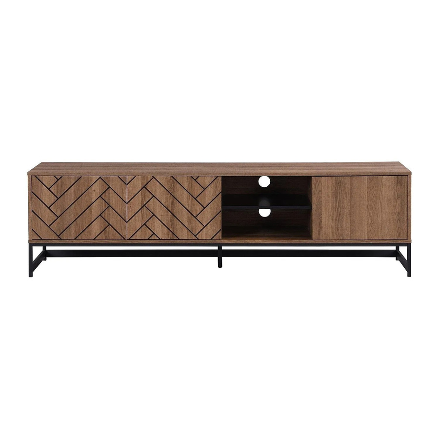 Vente-unique TV-Board Caratana in Schwarz und Naturfarben Dunkel mit einer Breite von 180 cm - Bild 2