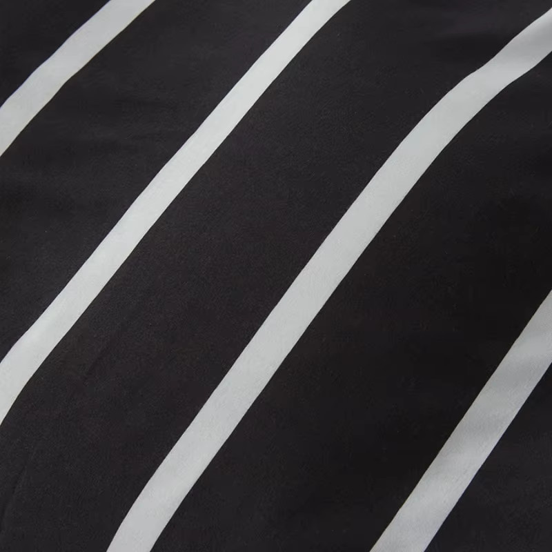EGW Bettbezug mit schwarz-weiß gestreiftem geometrischem Muster aus weichem Polyester für Einzelbetten - Bild 5