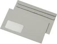 MAILmedia Briefumschläge Kompakt mit Fenster, selbstklebend, Papier, Weiß und Grau, B/H: 12,5 x 22,9 cm - Bild 1