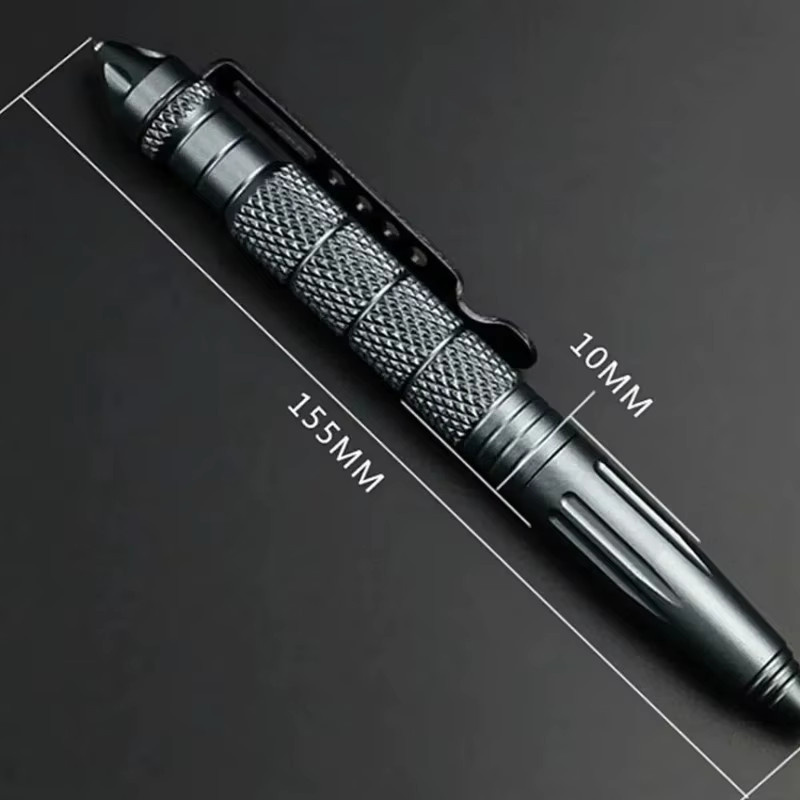 Multifunktionaler taktischer Kugelschreiber aus Legierung mit Glasbrecher in Gold für Büro, Schule und Outdoor-Einsätze - Bild 2
