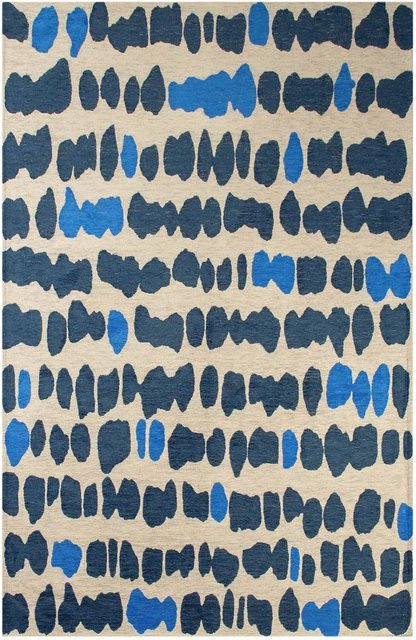 Lola&Moi Teppich All In Blue in Blau mit organischen Linien und Formen, B: 170 cm, T: 240 cm - Bild 1