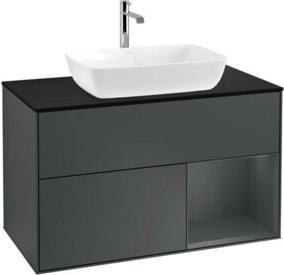 V&B Waschtischunterschrank Finion 100 mit Wandbeleuchtung, lackiert, Breite: 100 cm, Höhe: 50,1 cm, Tiefe: 50,1 cm - Bild 1