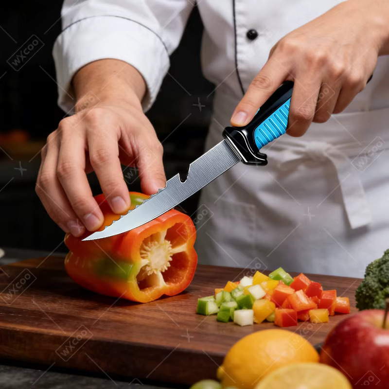 WXCOO Fischfiletiermesser aus Edelstahl mit Schutzhülle in Blau - Bild 3