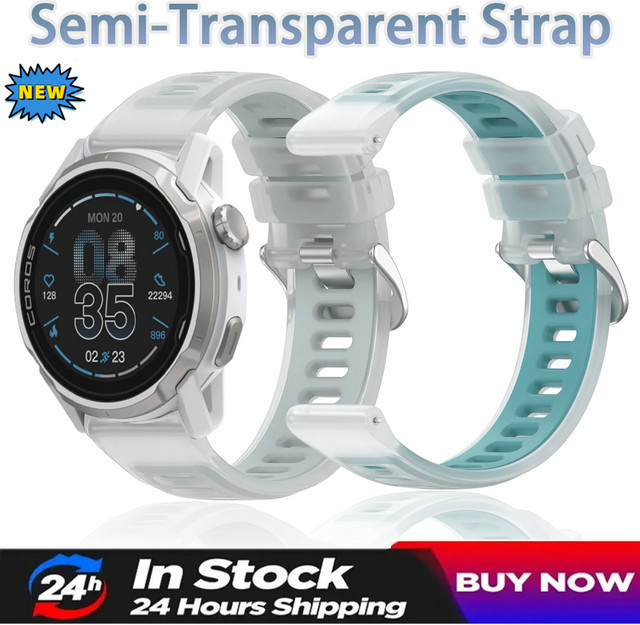 COROS Uhrenarmband Silikon, halbtransparent, Weiß, Unisex - Bild 1