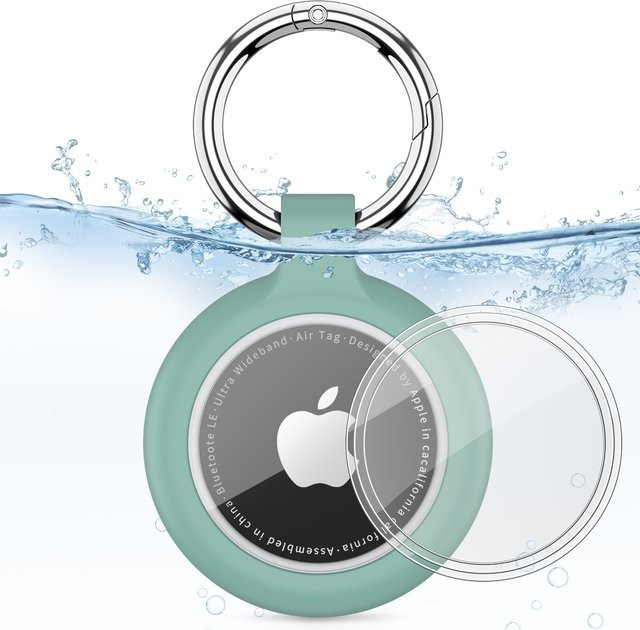IEOVIEE Wasserdichte TPU Schutzhülle für Apple AirTag in Orange als Anti-Verlust-Schlüsselanhänger und Tracker-Hülle für Hunde- und Katzenhalsbänder - Bild 1