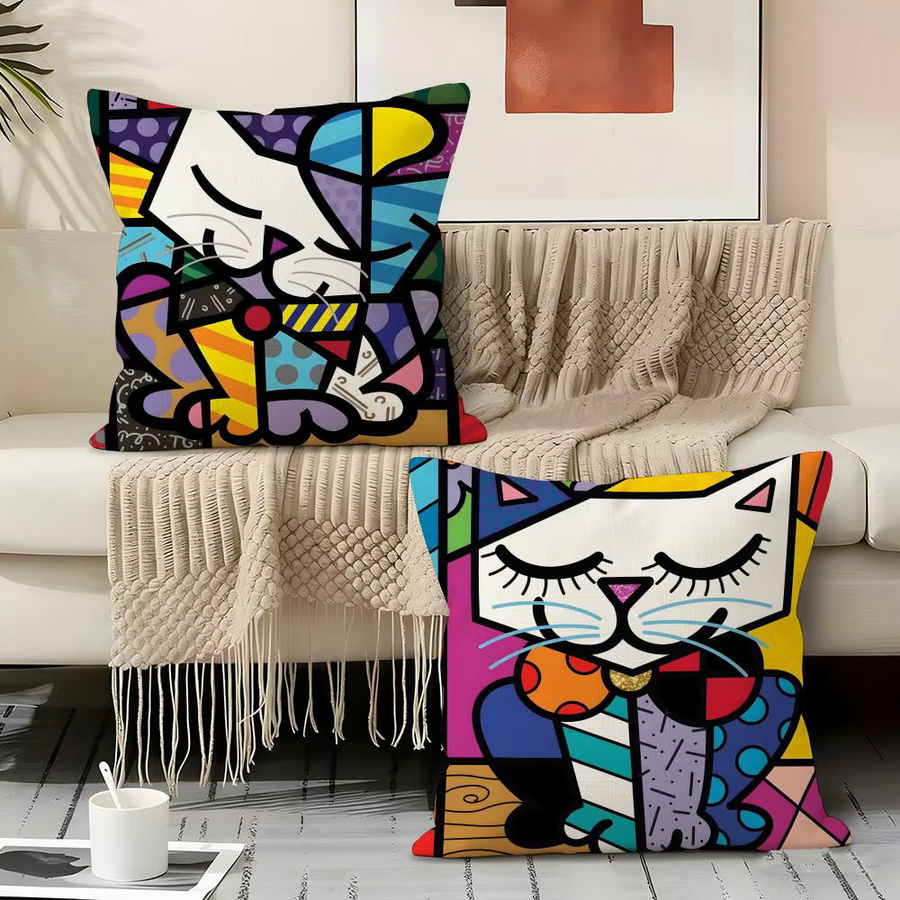SINGER Romero B-Britto Kissenbezug, quadratisch, weiß/mehrfarbig, B/B/B: 30 x 30 x 30 cm - Bild 2
