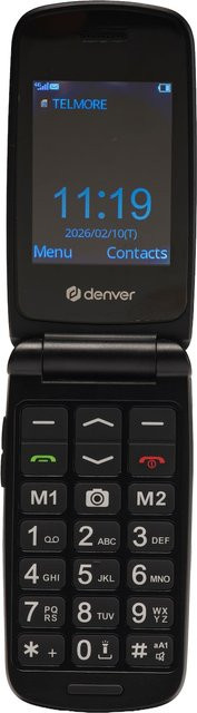 Denver BAS-24800L Mobiltelefon mit 4G, SOS-Taste und Ladestation, schwarz - Bild 1