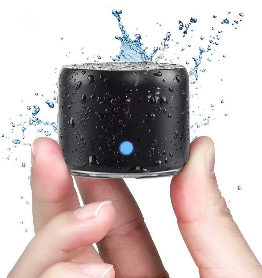 EWA A106 Pro Mini-Bluetooth-Lautsprecher mit Bassradiator, IPX7 wasserdicht, inklusive Reiseetui in Schwarz oder Silber - Bild 1