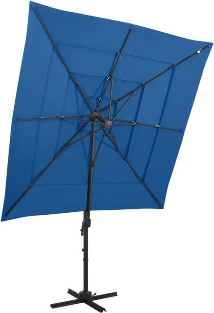 furnicato Sonnenschirm mit Aluminium-Mast in Azurblau, 4-lagig, B/T/H: 250 x 250 x 246 cm - Bild 1