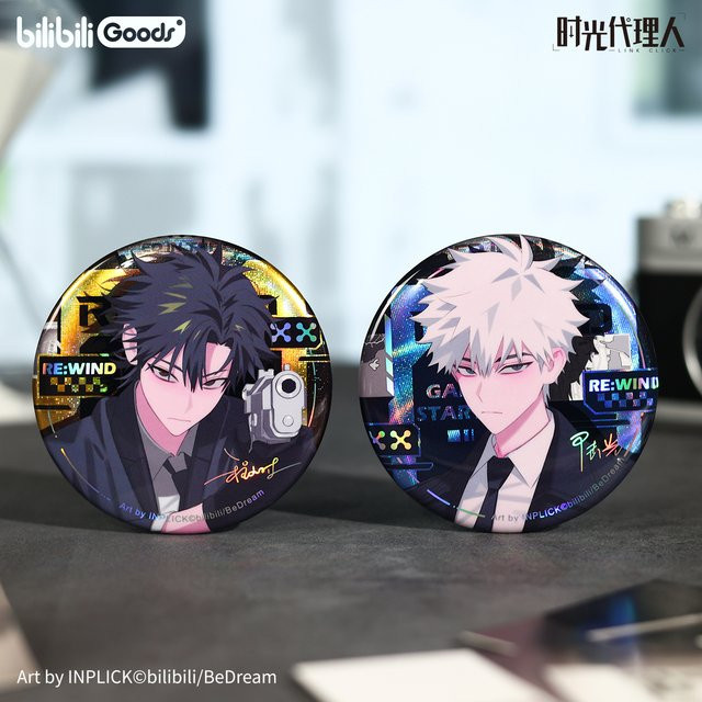 Link Click Anime Time Agent M.O.D Serie Re Wind Gu Zi Abzeichen Emaille Pin Acryl Charm Squeeze Toy Sammlerstück, Unisex - Bild 1