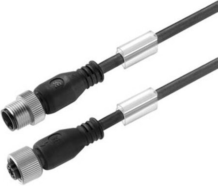 Weidmüller Sensor-Aktor-Steckverbinder M12 Stecker gerade mit Buchse gerade, Schwarz, Länge: 10,00 m - Bild 1