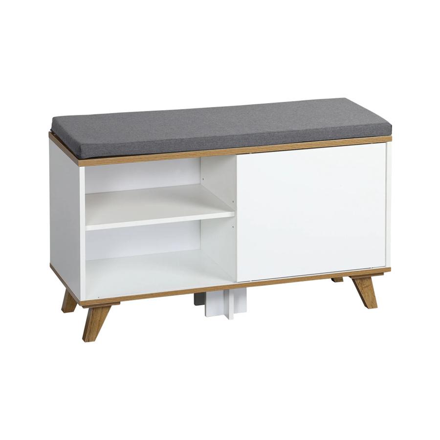 Kesper Schuhschrank mit Sitzkissen in Weiß für Flur und Eingangsbereich, B/H/L: 30 x 48 x 77 cm - Bild 2