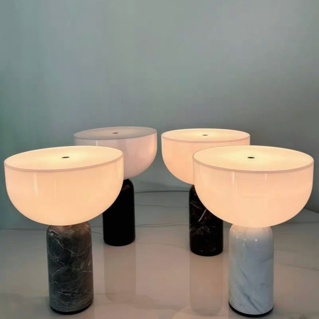 JIANKEXING Marmor Schreibtischlampe in Weiß mit Touch-Funktion und USB-Anschluss für Büro und Wohnzimmer - Bild 1