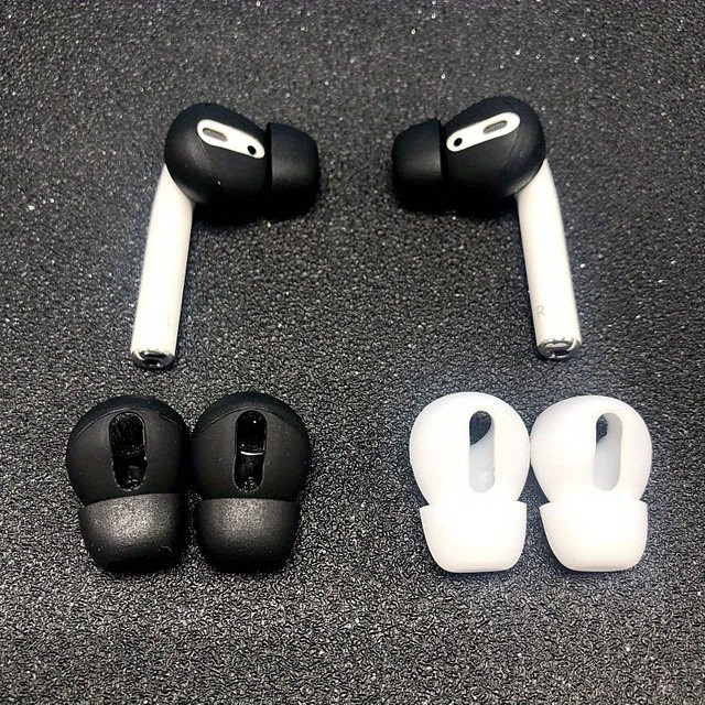Silikon-Kopfhörerabdeckungen für Apple AirPods 1 und 2, 2 Paar Ohrpolster in Schwarz und Weiß - Bild 1