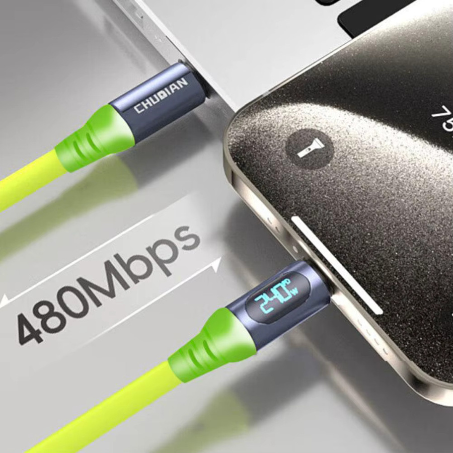 240 W USB-C Schnellladekabel aus Silikon mit Digitalanzeige und PD Flash Ladefunktion für dein Mobiltelefon - Bild 4