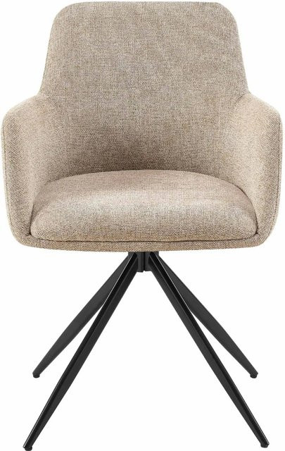 DELUKE 2er Set Esszimmerstühle PELON aus Stoff in Taupe, B/T/H: 56 x 62 x 81 cm - Bild 1