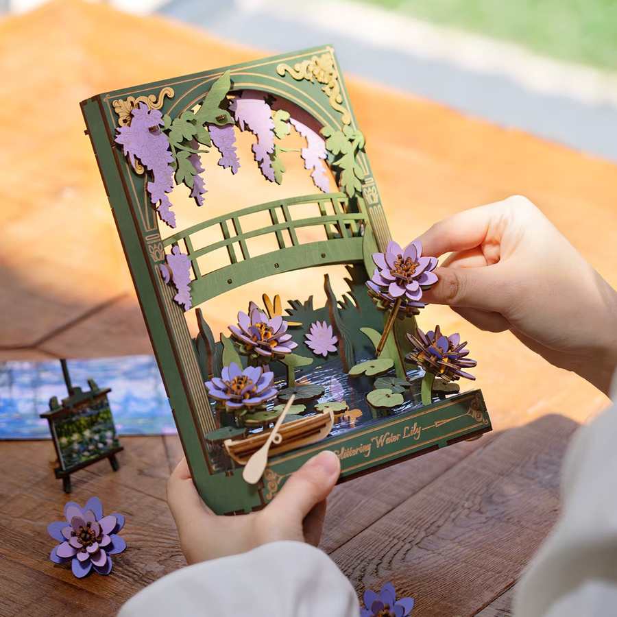 ROWOOD 3D-Holzpuzzle Sonnenblume mit LED-Licht als Blumenmodellbausatz zur Tischdekoration - Bild 6