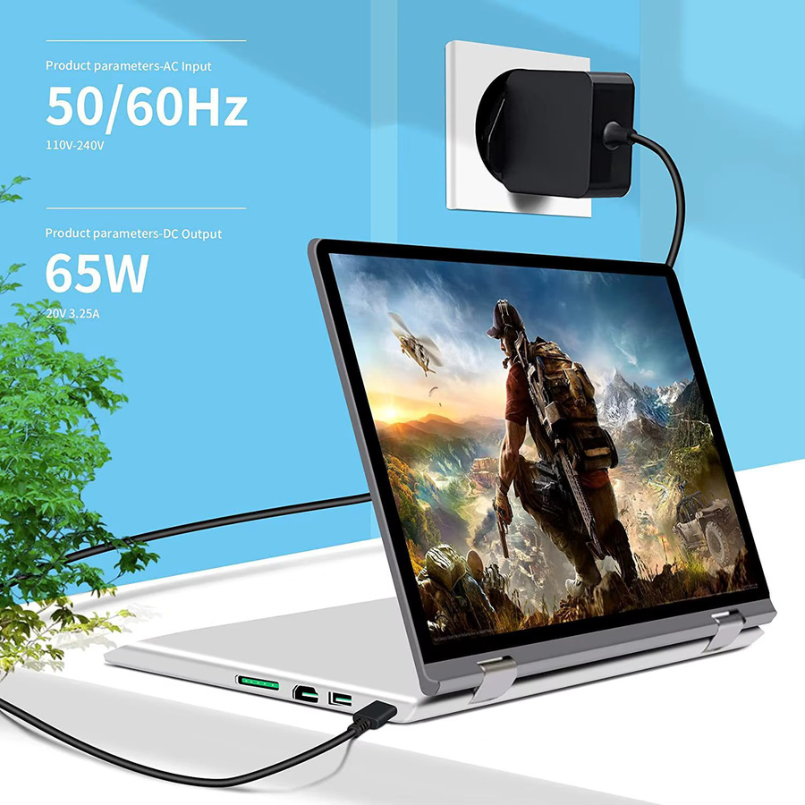 PHONEPACE USB-C PD Laptop Ladegerät Netzteil 65W 20V 3,25A in Schwarz - Bild 3