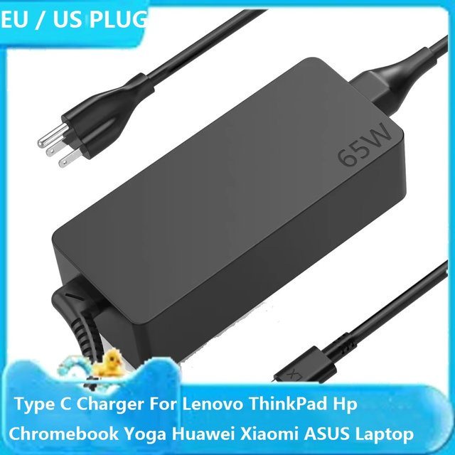 WAPUNO USB-C Laptop-Ladegerät Adapter 65W 20V 3,25A in Schwarz für DELL Lenovo ThinkPad HP Chromebook Yoga Huawei Xiaomi ASUS Carbon - Bild 1