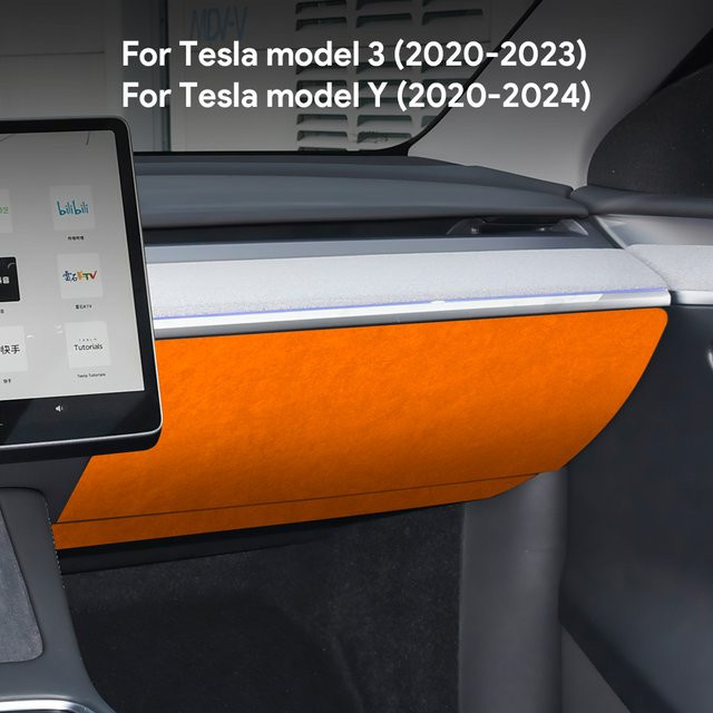 AIRSPEED Wildleder Instrumententafelverkleidung Schutzaufkleber für Tesla Model 3 2020–2023 und Tesla Model Y 2020–2024 - Bild 1