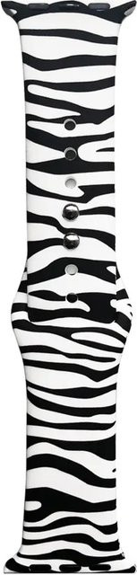 VATMENS Uhrenarmband Silikon, Zebra-Print, Schwarz, Unisex - Bild 1