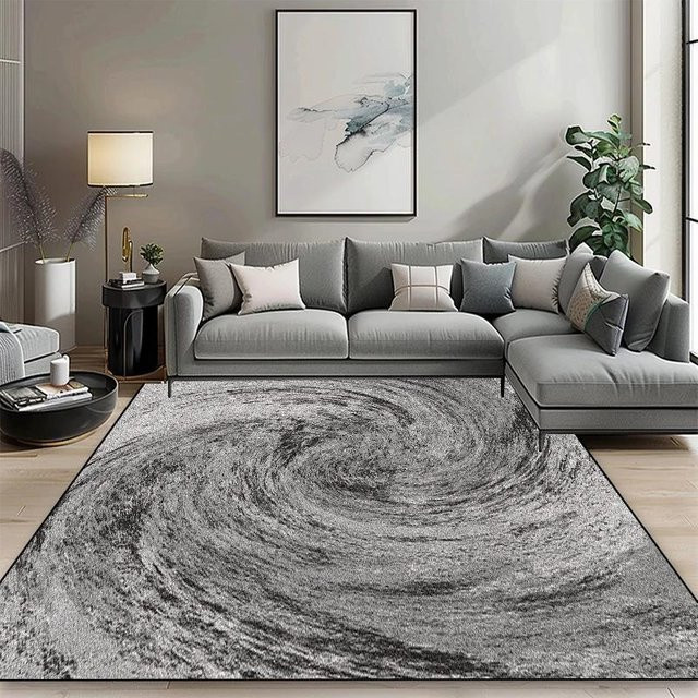 Karpetti Geometrischer Teppich Modern Grau, Rutschfest und Waschbar, B: 200 cm, T: 300 cm - Bild 1