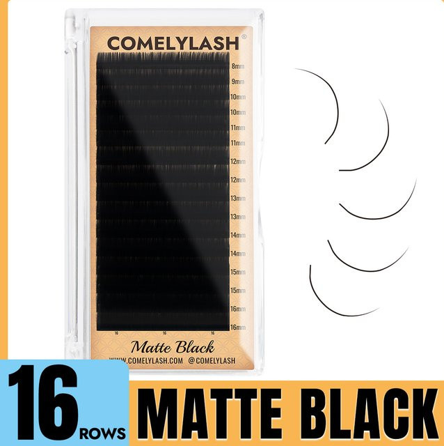 Comelylash Wimpernverlängerungen, 16-reihig, Schwarz, Matt, Unisex - Bild 1