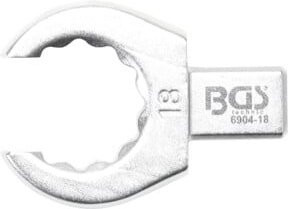BGS Einsteck-Ringschlüssel 6904-18 aus Chrom-Vanadium-Stahl, Farbe Silber, 18 mm, Aufnahme 9 x 12 mm - Bild 1