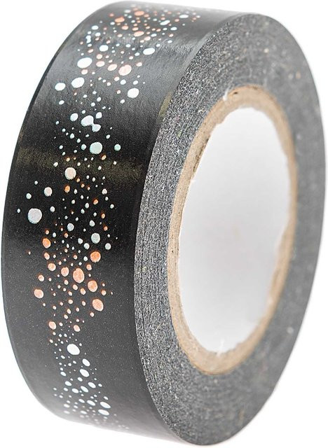 Rico Design Paper Poetry Tape Mermaid Bubbles Schwarz 1,5 cm x 10 m - Bild 1