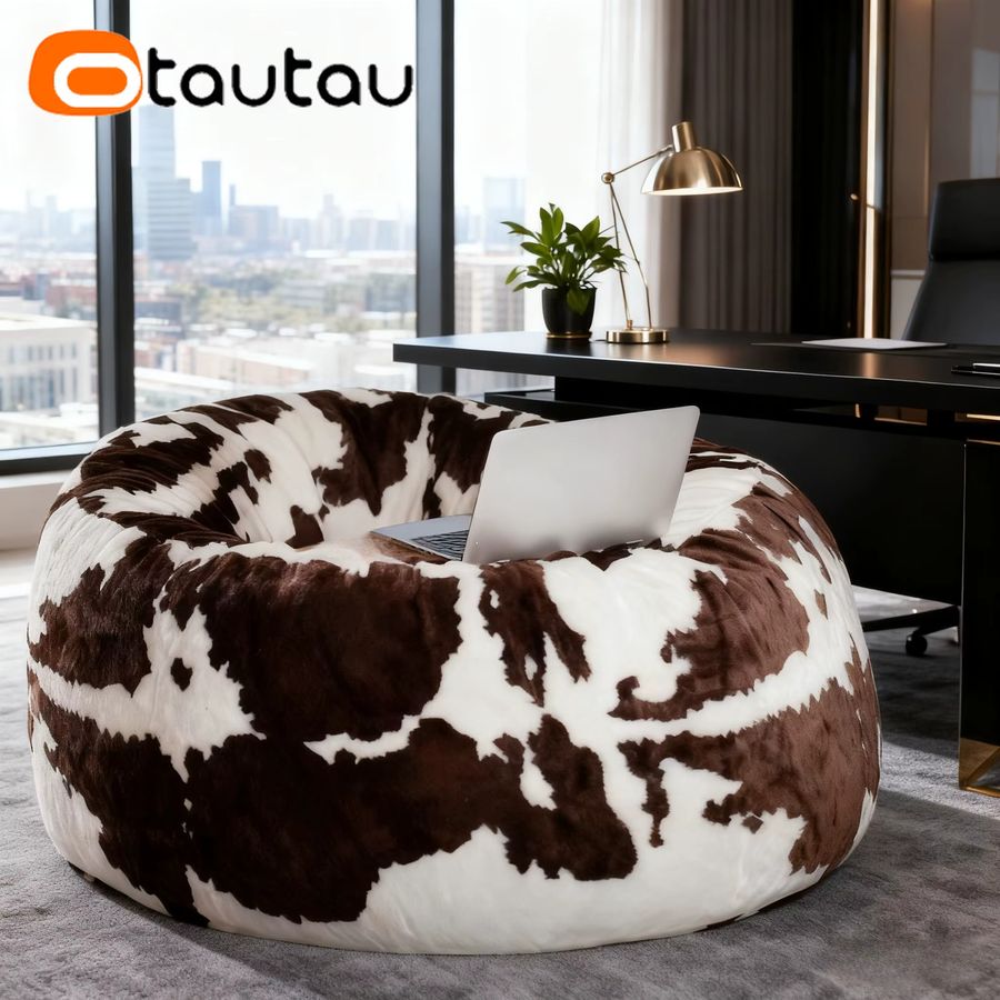 OTAUTAU Riesiger Sitzsackbezug aus Kunstfell für 4ft oder 5ft als Hocker oder Bett - Bild 4