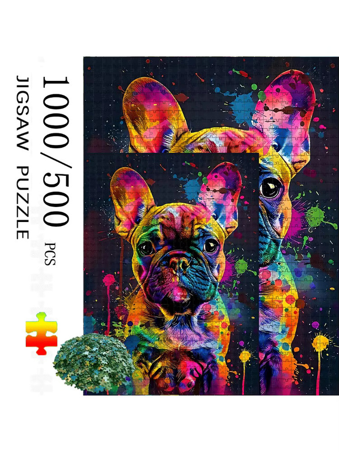 AZNM Französische Bulldogge Puzzle, bunt - Bild 7