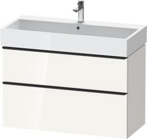 Duravit Waschtischunterschrank D-Neo in Weiß Hochglanz, Wandmontage mit Schubladen und Auszügen, B/T/H: 98,4 x 44,2 x 62,5 cm - Bild 1